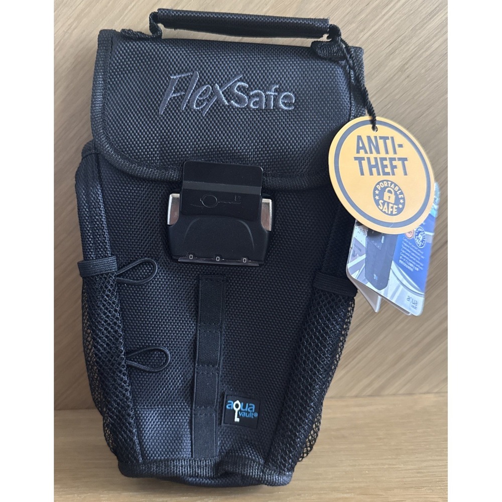 AquaVault FlexSafe Anti-Theft Portable Travel Safe Combination Lock Black